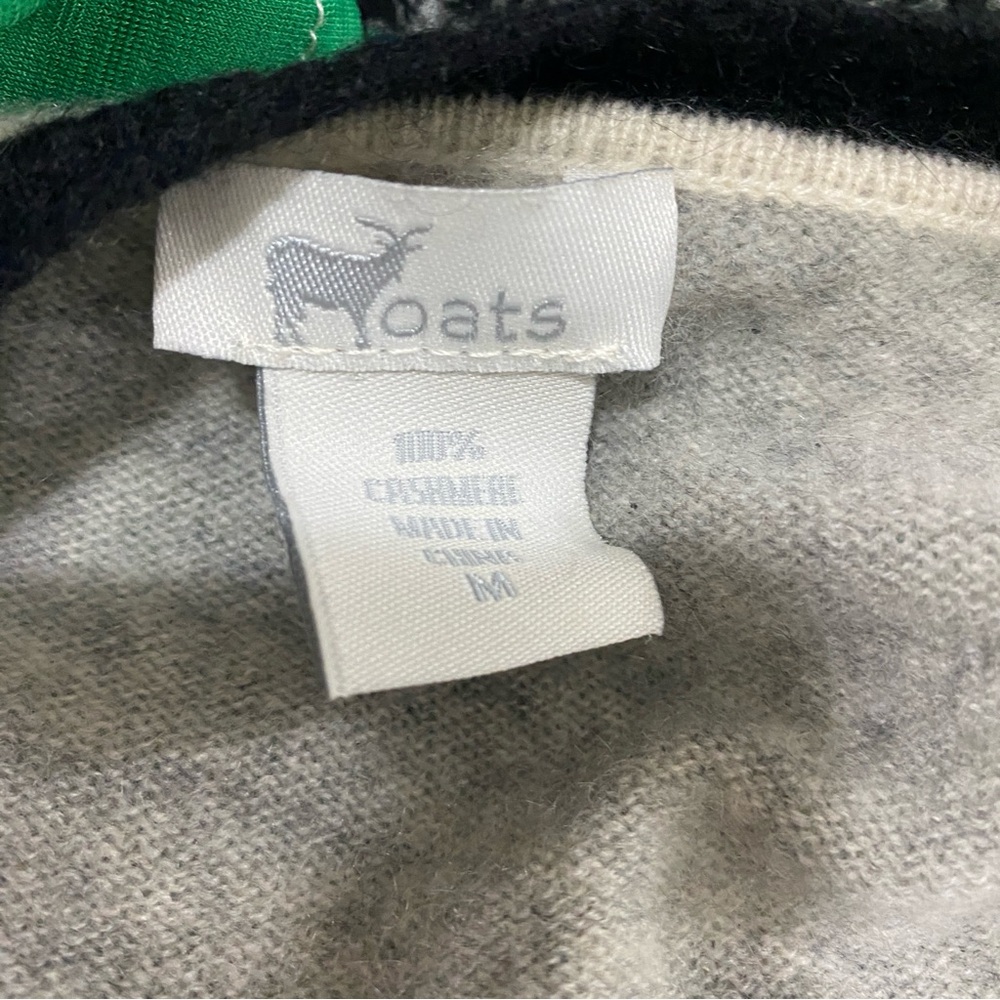 Goats Cashmere Gray and Cream Colorblock Sweater - Picture 3 of 3